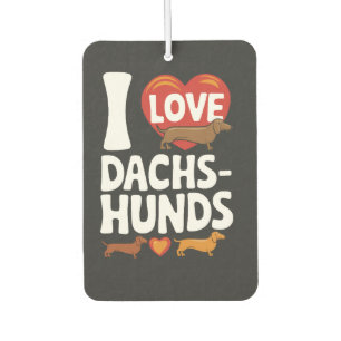 Ich liebe Dachshunde Herzliches Design für Tierlie Autolufterfrischer