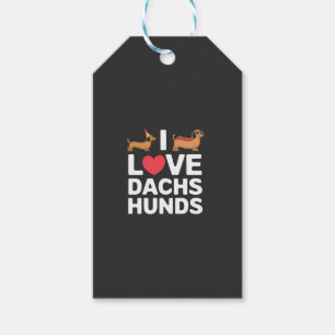 Ich liebe Dachshunde Lustige Illustration mit Cool Geschenkanhänger
