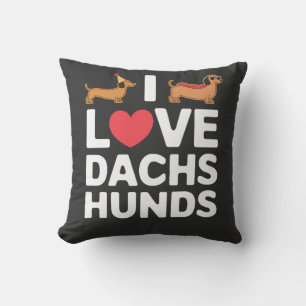 Ich liebe Dachshunde Lustige Illustration mit Cool Kissen