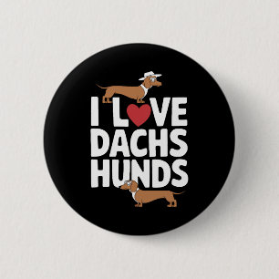 Ich liebe Dachshunde Lustiges Grafik für Hunde Lie Button
