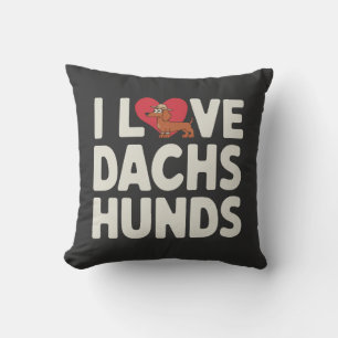 Ich liebe Dachshunde niedliche Cartoon Kissen