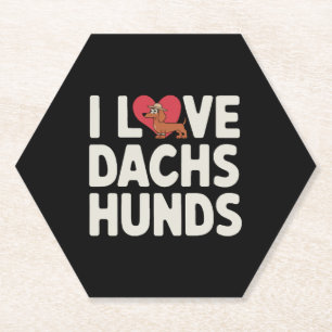 Ich liebe Dachshunde süße Cartoon Untersetzer