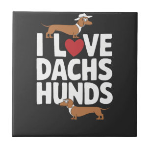 Ich liebe Dackel Lustige Grafik für Hunde Liebhabe Fliese