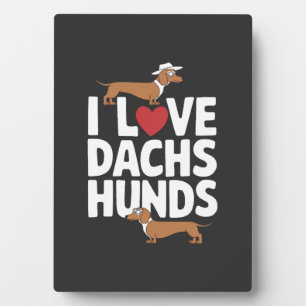 Ich liebe Dackel Lustige Grafik für Hunde Liebhabe Fotoplatte
