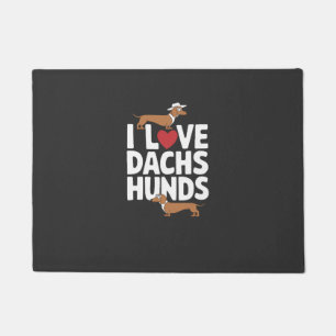 Ich liebe Dackel Lustige Grafik für Hunde Liebhabe Fußmatte