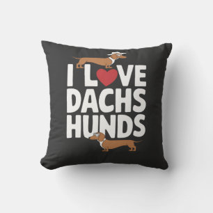 Ich liebe Dackel Lustige Grafik für Hunde Liebhabe Kissen