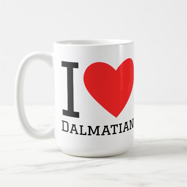 Ich liebe Dalmatiner  Kaffeetasse (Links)