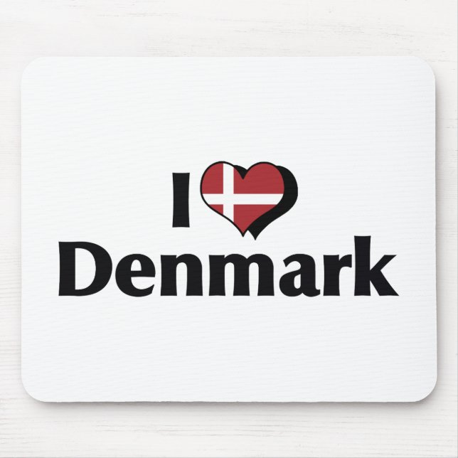 Ich liebe Dänemark-Flagge Mousepad (Vorne)