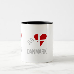 Ich liebe Dänemark Grau Zweifarbige Tasse