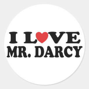 Ich Liebe Darcy Runder Aufkleber