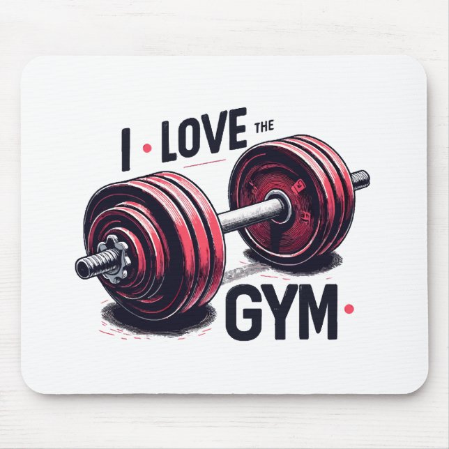 Ich liebe das Fitnessstudio Mousepad (Vorne)