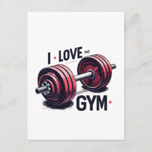Ich liebe das Fitnessstudio Postkarte