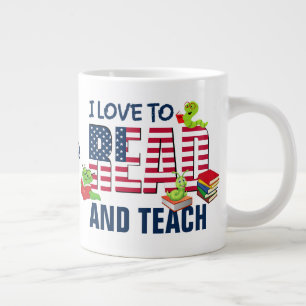 ICH LIEBE, DAS "Flag MONOGRAMM" IN Amerika ZU LESE Jumbo-Tasse