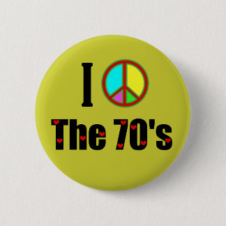 Ich Liebe das Friedenszeichen der 70er Jahre Button