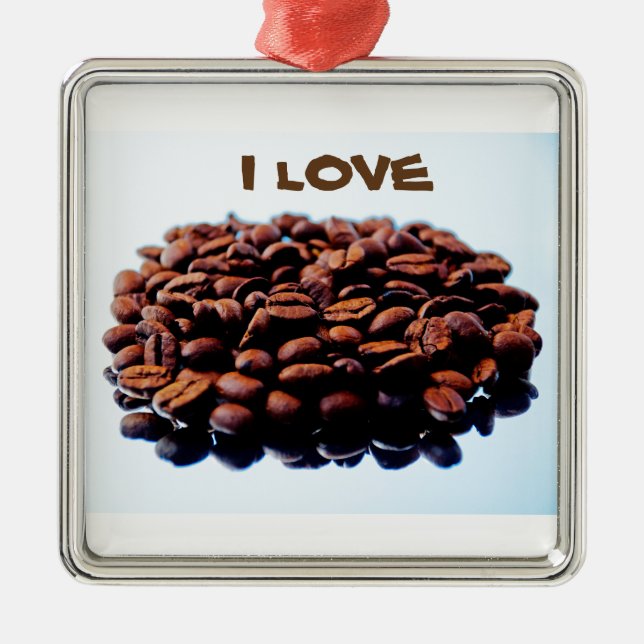Ich Liebe das Kaffeearoma Ornament Aus Metall (Vorne)