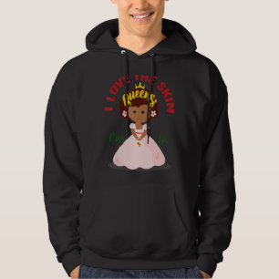 Ich Liebe, dass die Haut in einem schwarzen Frauen Hoodie