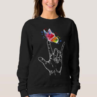Ich Liebe, dass du Butterfly signierst Autismus Aw Sweatshirt