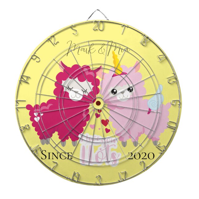 Ich Liebe, dass du Llama ein individuelles Geschen Dartscheibe (vorne)