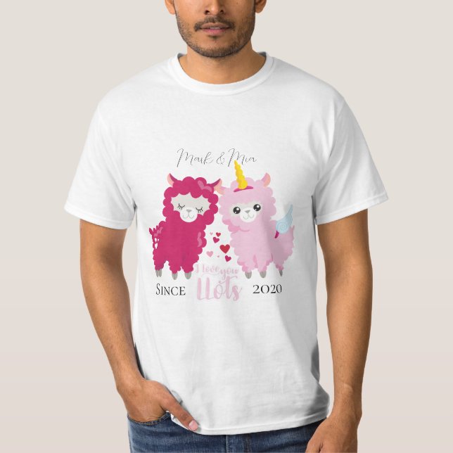 Ich Liebe, dass du Llama ein individuelles Geschen T-Shirt (Vorderseite)