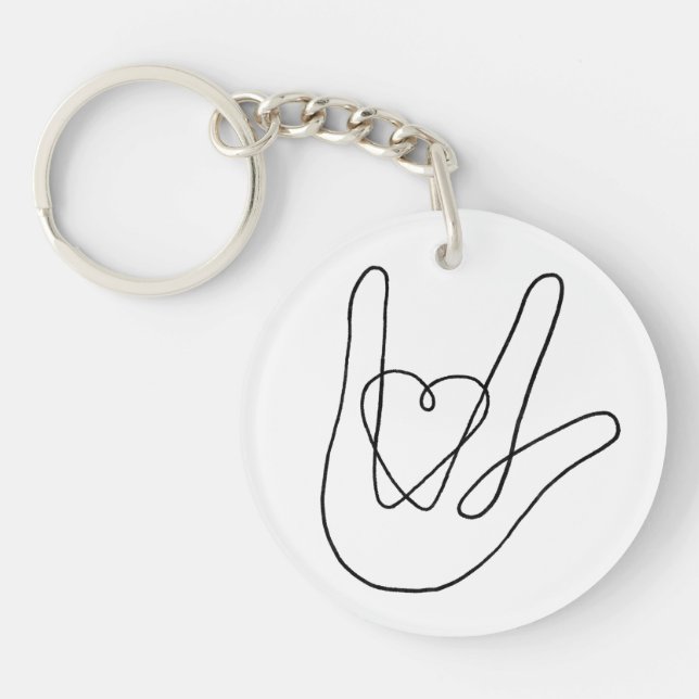 Ich Liebe, dass du unterschreibst Schlüsselanhänger (Vorderseite)