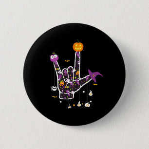 Ich Liebe, dass Sie asl Halloween Zeichensprache H Button