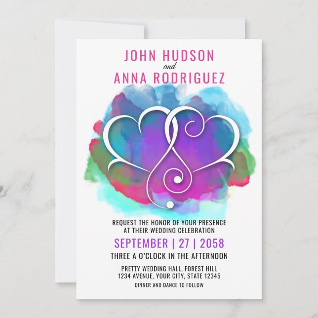 Ich Liebe, dass Sie Design mit Gold Hearts Ankündigung (Vorderseite)