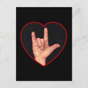 ICH LIEBE, DASS SIE DIE SPRACHE AUF SCHWARZ UNTERZ POSTKARTE