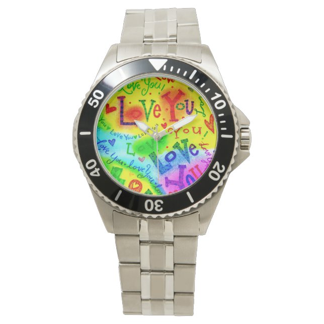 Ich LIEBE, DASS SIE MALEN Armbanduhr (Vorderseite)