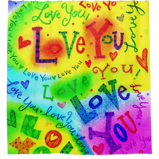 Ich LIEBE, DASS SIE MALEN Duschvorhang (Vorderseite)