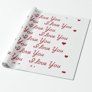 Ich Liebe, dass Sie Papier schreiben Geschenkpapier
