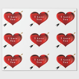 Ich Liebe, dass Sie Papier schreiben Geschenkpapier