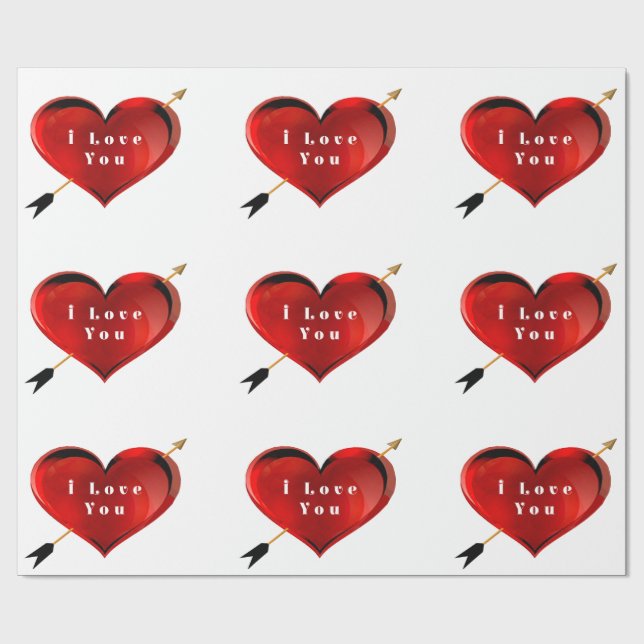 Ich Liebe, dass Sie Papier schreiben Geschenkpapier (Flach)