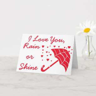 Ich Liebe, dass Sie Rain oder Shine Umbrella Herzk Karte