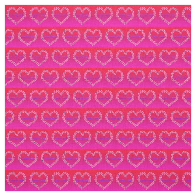 Ich Liebe, dass Sie rosa Hintergrund Stoff (Muster)