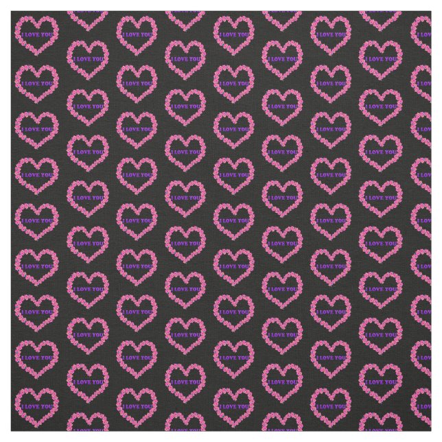 Ich Liebe, dass Sie schwarzen Hintergrund Stoff (Muster)