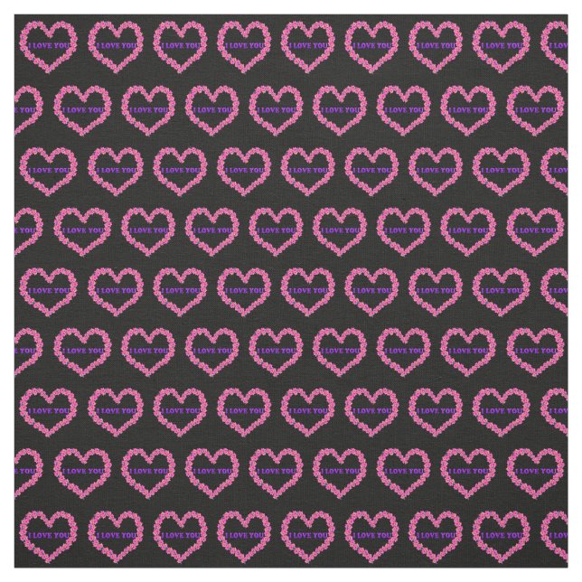 Ich Liebe, dass Sie schwarzen Hintergrund Stoff (Muster)