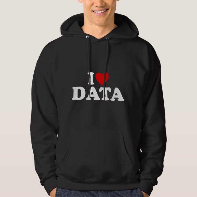 Ich liebe Daten - Herz Hoodie (Vorderseite)