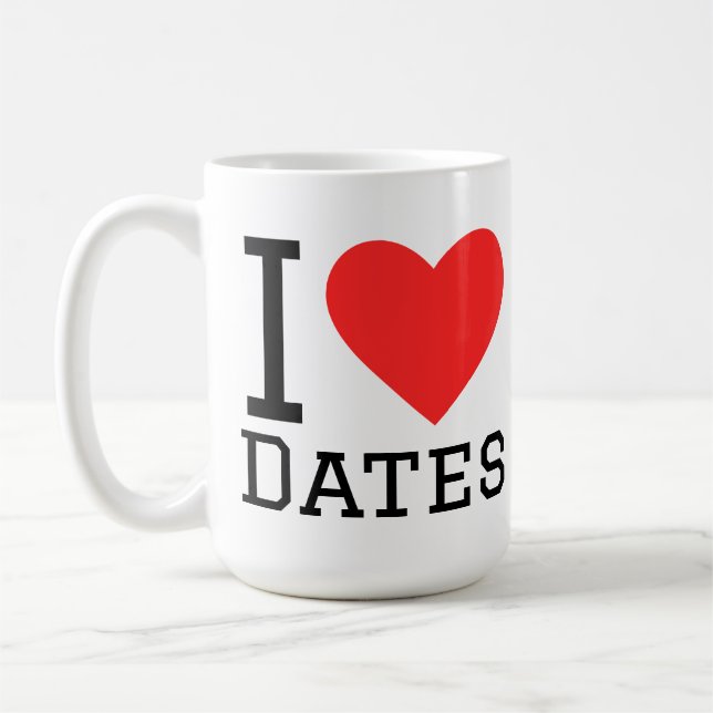 Ich liebe Dates Kaffeetasse (Links)