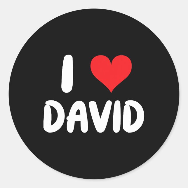 Ich liebe David - Herz  Runder Aufkleber (Vorderseite)