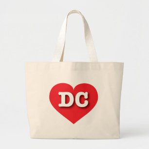 Ich liebe DC - DC rotes Herz Jumbo Stoffbeutel