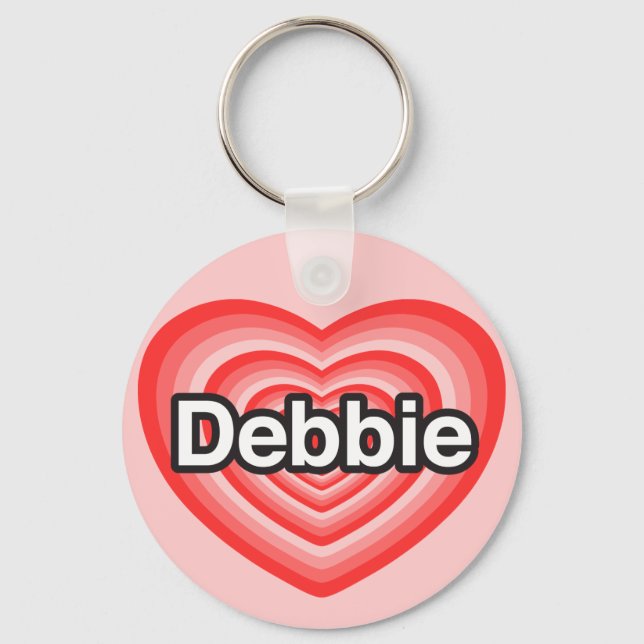 Ich Liebe Debbie. Ich Liebe dir Debbie. Herz Schlüsselanhänger (Vorderseite)