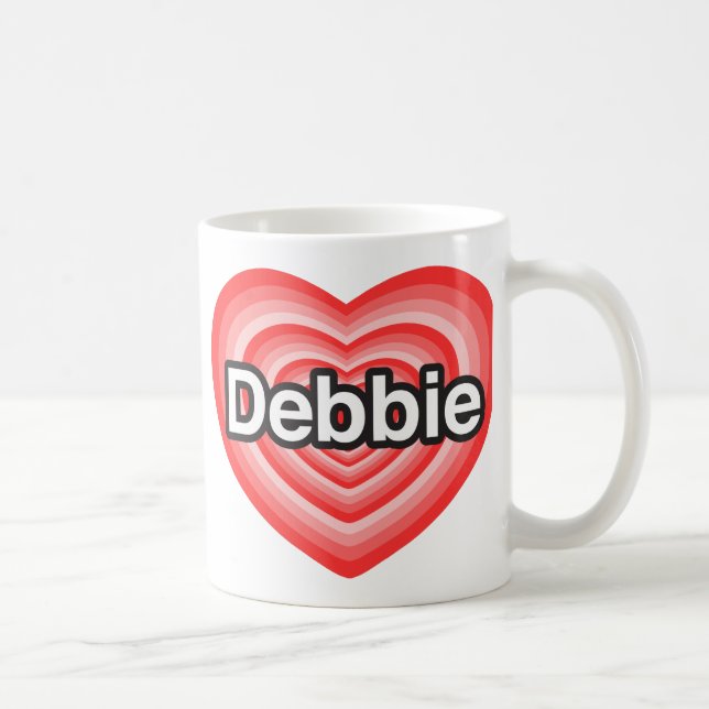 Ich Liebe Debbie. Ich Liebe dir Debbie. Herz Tasse (Rechts)