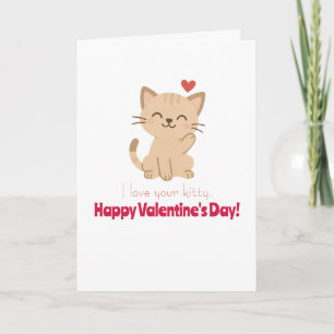 Ich liebe deine Kitty zum Valentinstag Karte