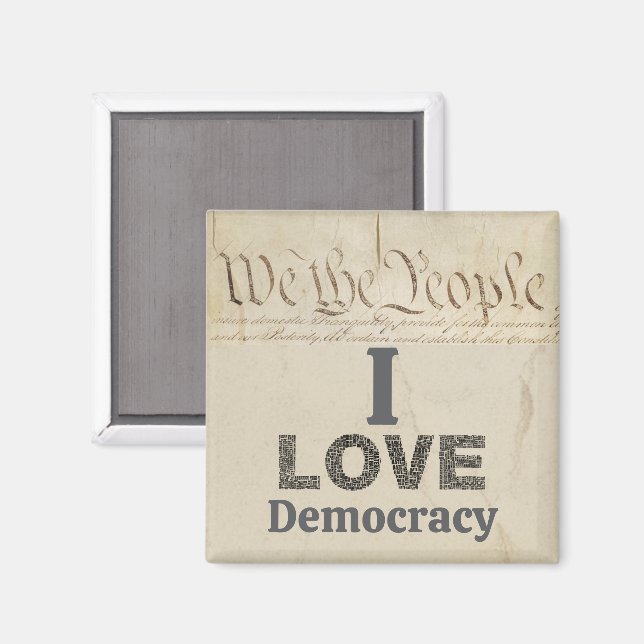 Ich liebe Demokratie Magnet (Vorderseite/Rückseite)