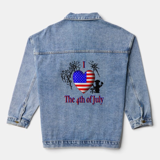 Ich liebe den 4. Juli Jeansjacke (Rückseite)