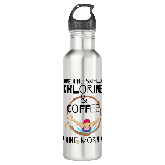 Ich Liebe den Geruch von Chlor und Kaffee.w Edelstahlflasche (Vorderseite)