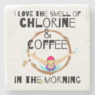 Ich Liebe den Geruch von Chlor und Kaffee.w Steinuntersetzer