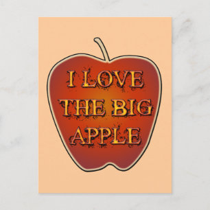 ICH LIEBE DEN GROSSEN APFEL POSTKARTE