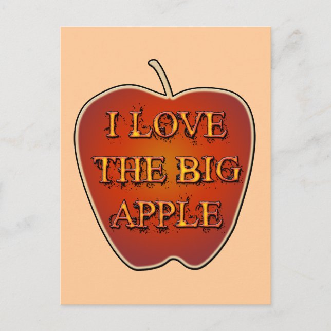 ICH LIEBE DEN GROSSEN APFEL POSTKARTE (Vorderseite)