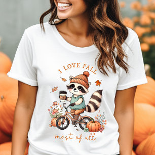Ich liebe den Herbst am meisten Vintage-Waschbär T-Shirt